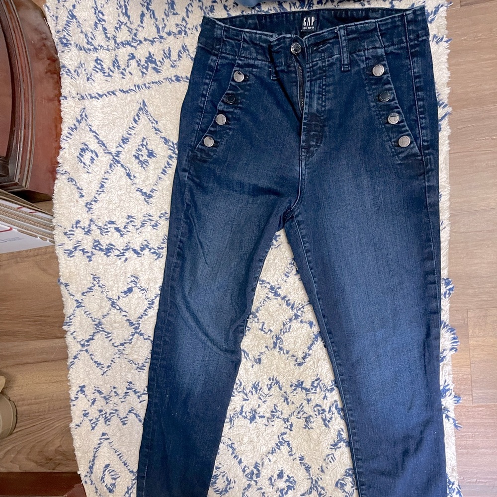 Gap high wasted button jeans
